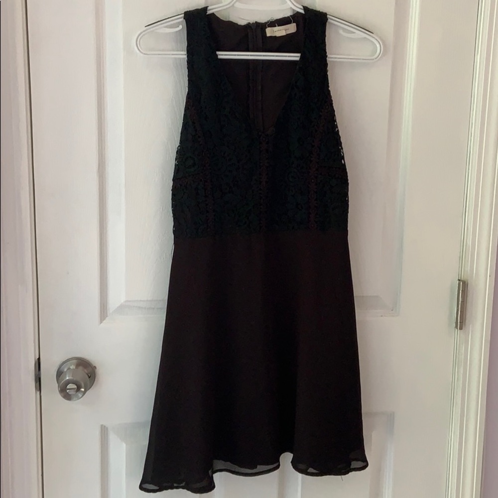 Lucid-Pink Black Floral Dress Medium